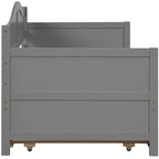 Lit de repos double en bois avec lit gigogne