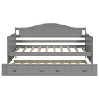 Lit de repos double en bois avec lit gigogne