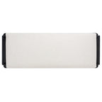 Banc de 178 cm en Teck Côtier avec Plateau en Cuir Tressé et Coussin en Lin Blanc – Entrée et Chambre