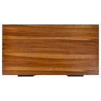 Commode 3 tiroirs Ombre Marron avec cadre noir ouvert – Rangement décoratif audacieux