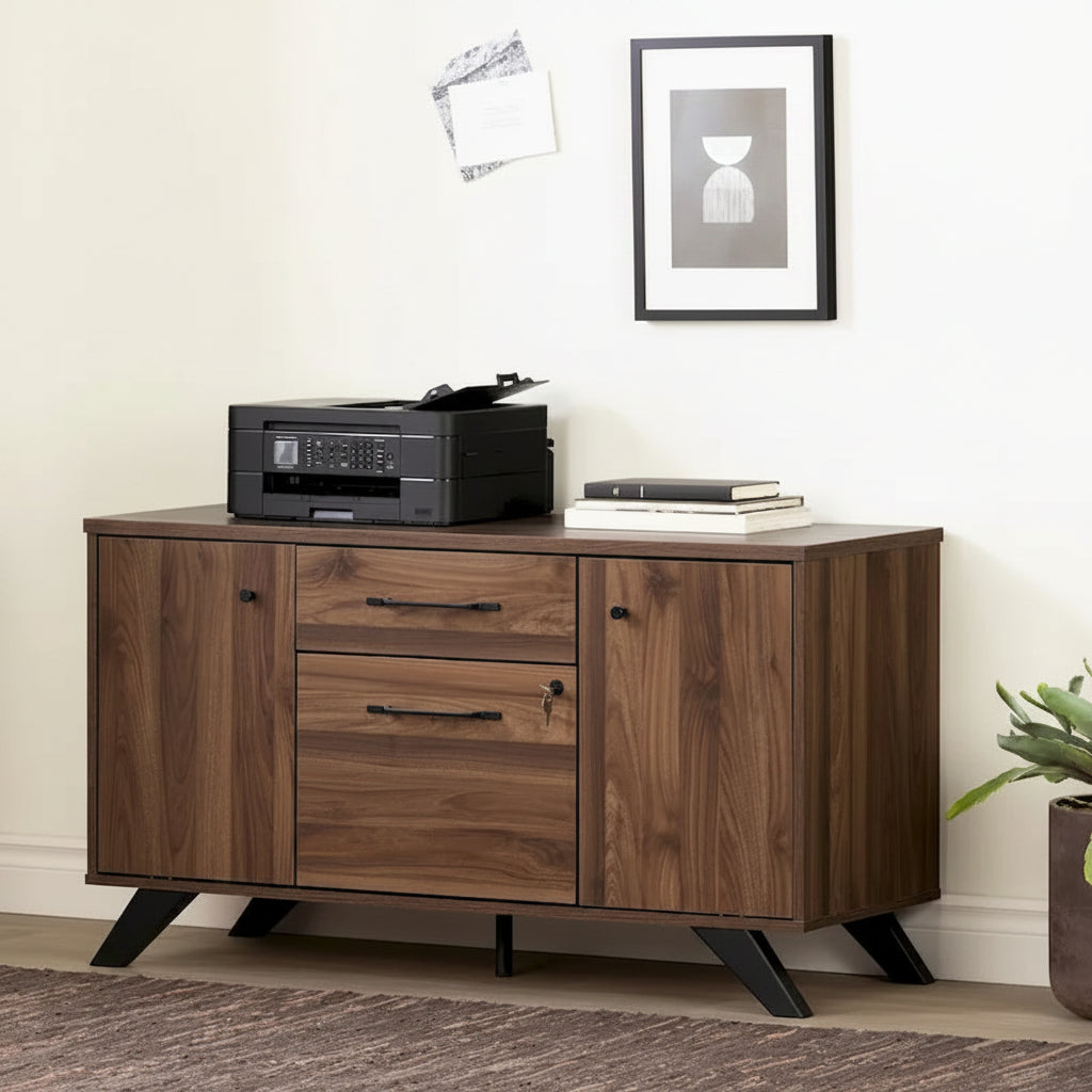 South Shore Helsy 2-drawer Credenza Cabinet with Doors