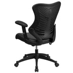 Chaise de bureau ergonomique pivotante de direction haut de gamme avec accoudoirs réglables