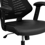 Chaise de bureau ergonomique pivotante de direction haut de gamme avec accoudoirs réglables