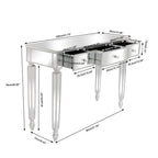Table coiffeuse console 3 tiroirs avec miroir