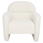 Fauteuil en bouclette avec accoudoirs incurvés et assise rembourrée – 84 cm L