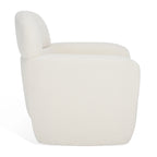 Fauteuil en bouclette avec accoudoirs incurvés et assise rembourrée – 84 cm L