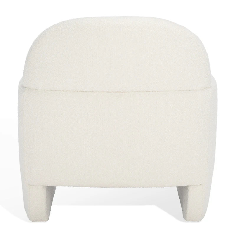 Fauteuil en bouclette avec accoudoirs incurvés et assise rembourrée – 84 cm L