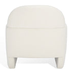 Fauteuil en bouclette avec accoudoirs incurvés et assise rembourrée – 84 cm L