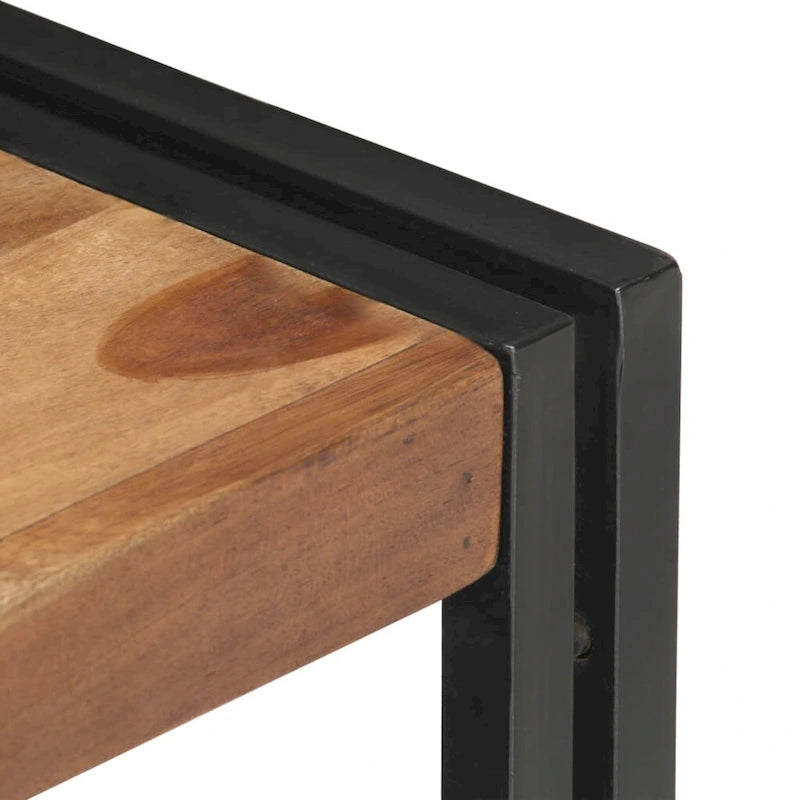 Meuble TV 2 tiroirs en acacia massif et hévéa – 120 cm