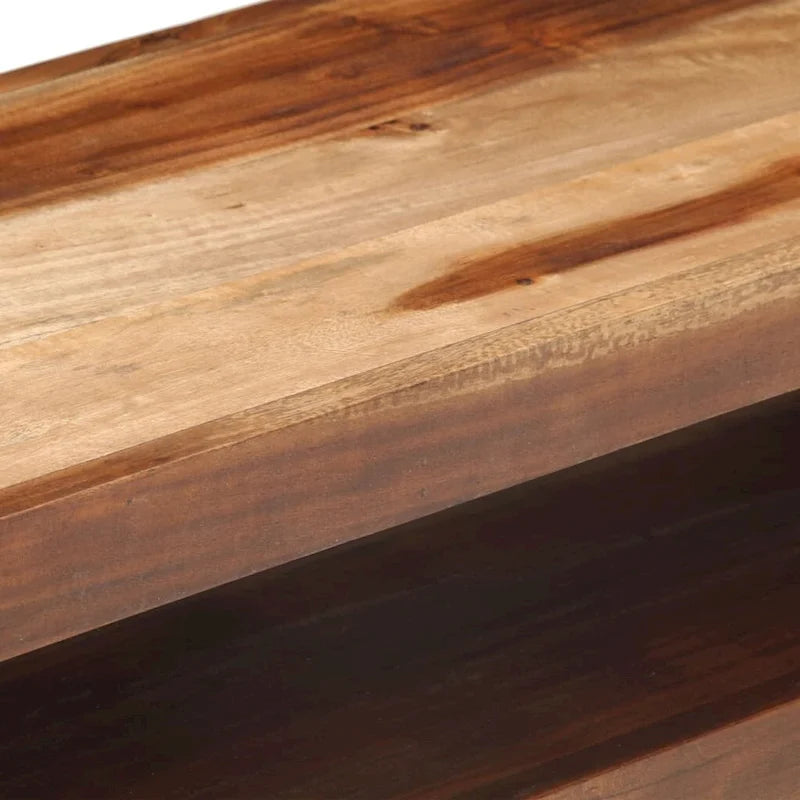 Meuble TV 2 tiroirs en acacia massif et hévéa – 120 cm