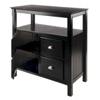 Meuble buffet, noir - 36 x 18.03 x 35.98 pouces - 36 x 18.03 x 35.98 pouces