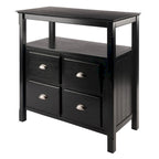 Meuble buffet, noir - 36 x 18.03 x 35.98 pouces - 36 x 18.03 x 35.98 pouces