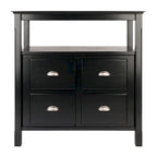 Meuble buffet, noir - 36 x 18.03 x 35.98 pouces - 36 x 18.03 x 35.98 pouces