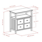 Meuble buffet, noir - 36 x 18.03 x 35.98 pouces - 36 x 18.03 x 35.98 pouces