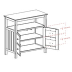 Meuble buffet, noir - 36 x 18.03 x 35.98 pouces - 36 x 18.03 x 35.98 pouces