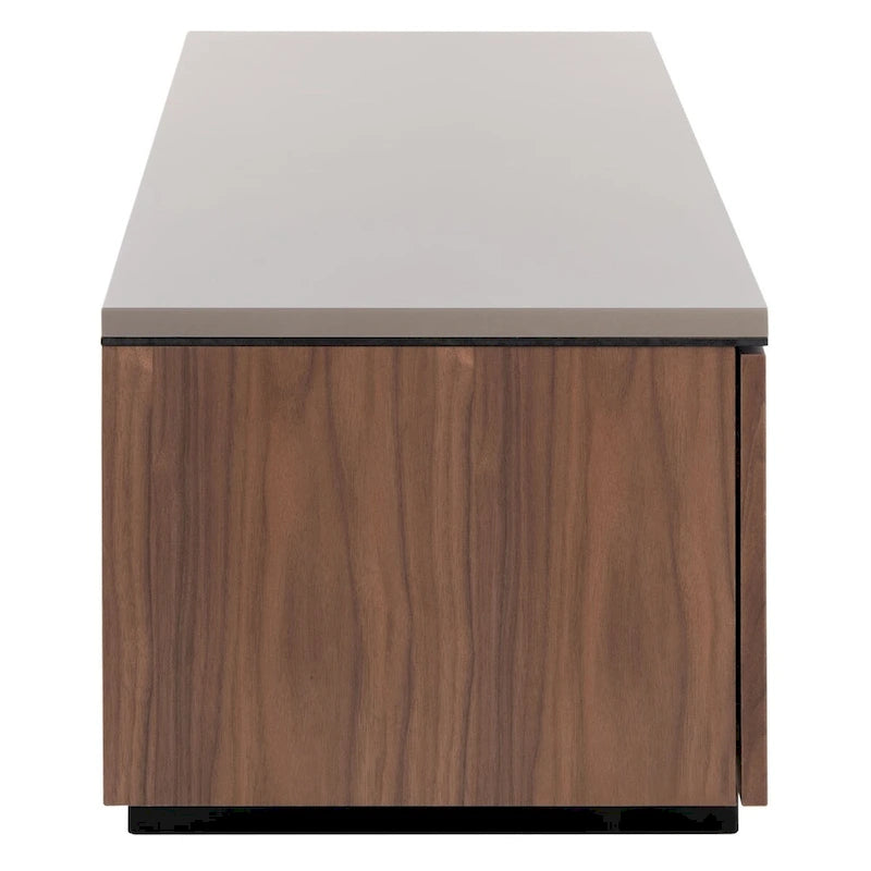 Meuble TV chevrons 60 po avec fini noyer et 4 portes de rangement