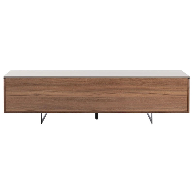 Meuble TV chevrons 60 po avec fini noyer et 4 portes de rangement