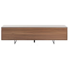 Meuble TV chevrons 60 po avec fini noyer et 4 portes de rangement