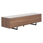 Meuble TV chevrons 60 po avec fini noyer et 4 portes de rangement