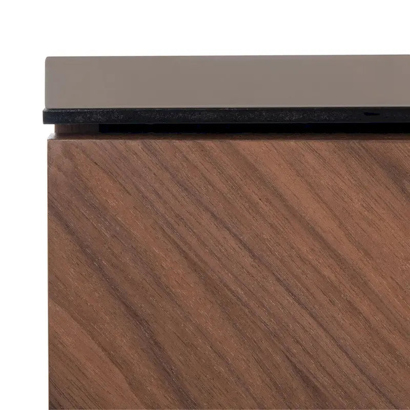 Meuble TV chevrons 60 po avec fini noyer et 4 portes de rangement