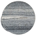Table basse ronde à 2 niveaux en marbre gris avec base en bronze à canon