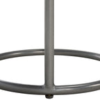 Table basse ronde à 2 niveaux en marbre gris avec base en bronze à canon