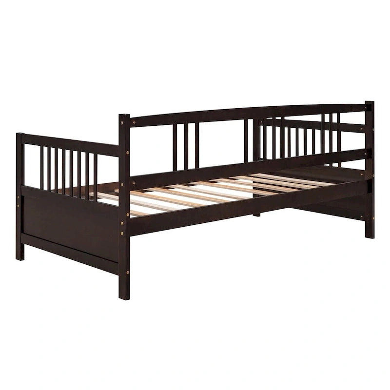 Lit de repos jumeau en bois massif avec rangement et 10 lattes – Canapé et lit combinés