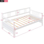 Lit de repos jumeau en bois massif avec rangement et 10 lattes – Canapé et lit combinés