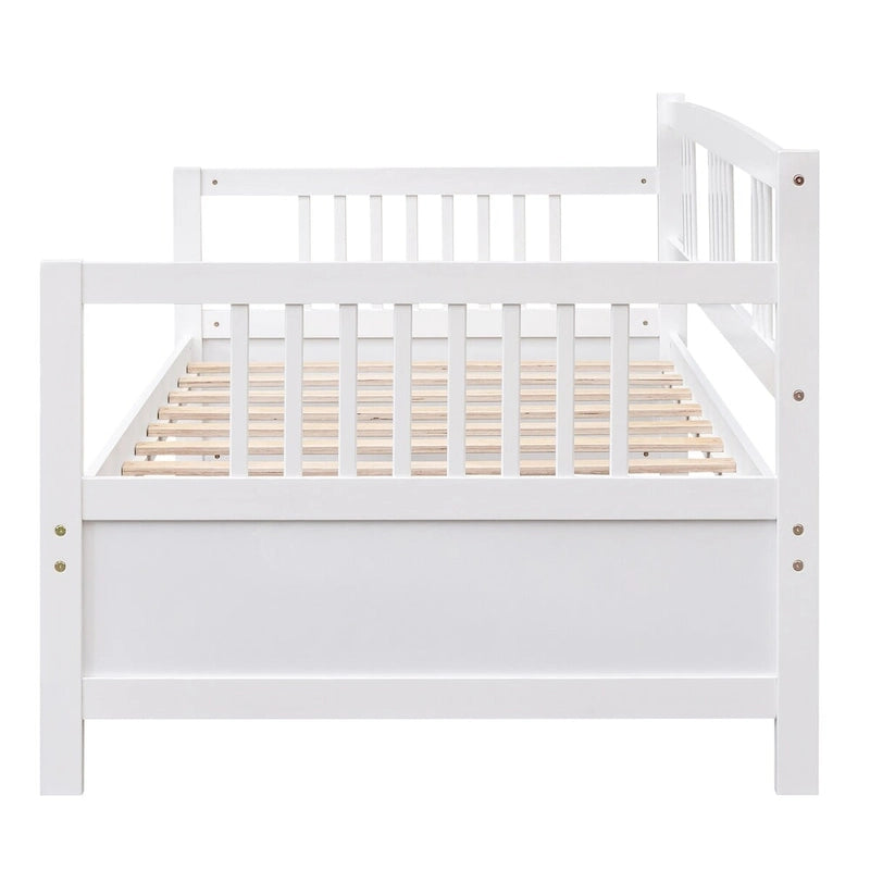 Lit de repos jumeau en bois massif avec rangement et 10 lattes – Canapé et lit combinés