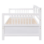 Lit de repos jumeau en bois massif avec rangement et 10 lattes – Canapé et lit combinés