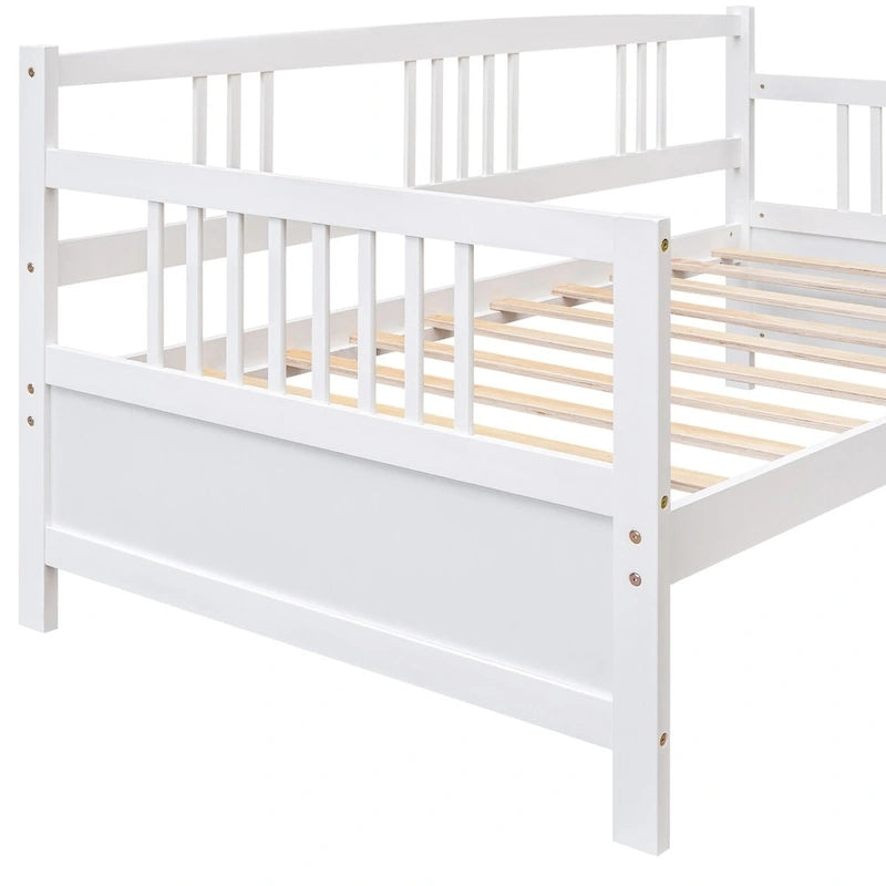 Lit de repos jumeau en bois massif avec rangement et 10 lattes – Canapé et lit combinés