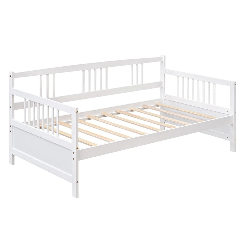 Lit de repos jumeau en bois massif avec rangement et 10 lattes – Canapé et lit combinés