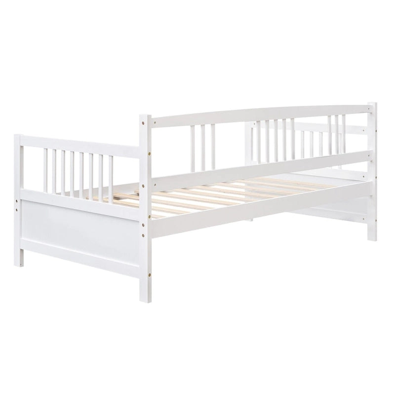 Lit de repos jumeau en bois massif avec rangement et 10 lattes – Canapé et lit combinés