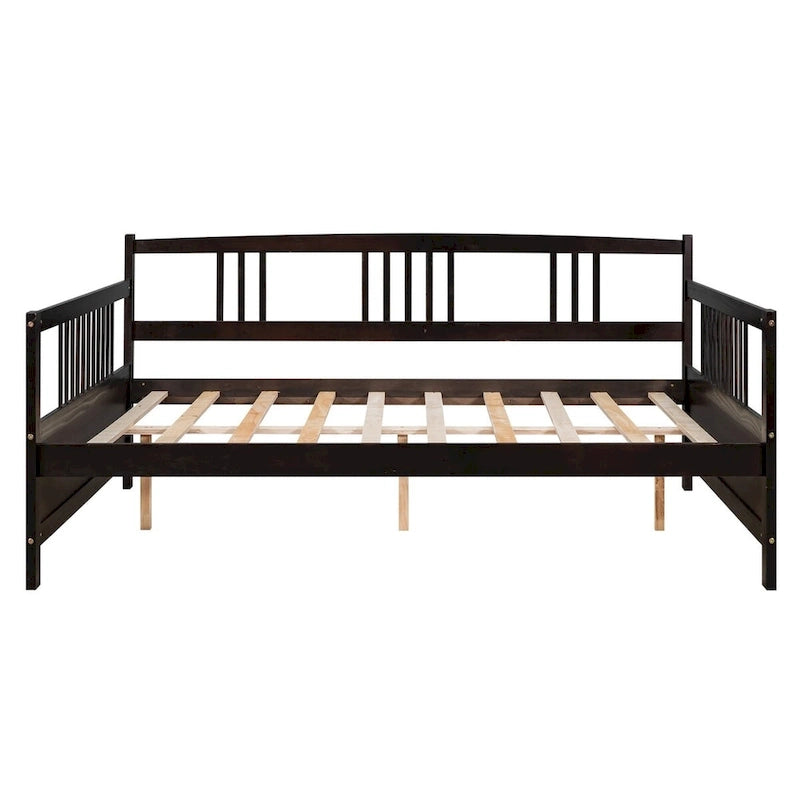 Lit de repos jumeau en bois massif avec rangement et 10 lattes – Canapé et lit combinés