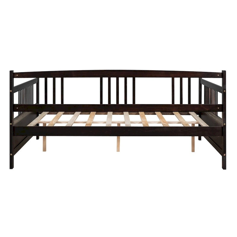Lit de repos jumeau en bois massif avec rangement et 10 lattes – Canapé et lit combinés
