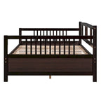 Lit de repos jumeau en bois massif avec rangement et 10 lattes – Canapé et lit combinés