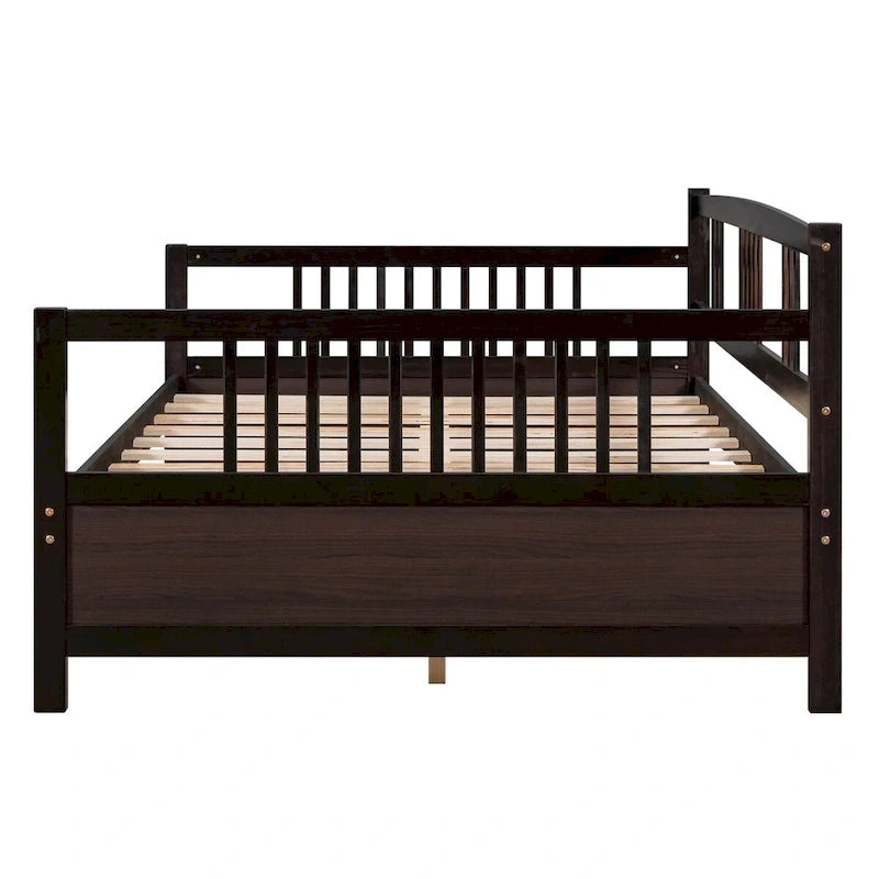 Lit de repos jumeau en bois massif avec rangement et 10 lattes – Canapé et lit combinés