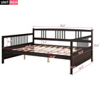 Lit de repos jumeau en bois massif avec rangement et 10 lattes – Canapé et lit combinés