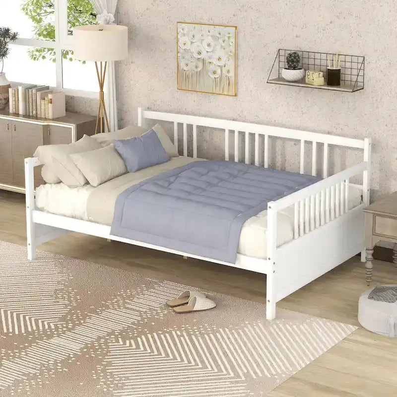 Lit de repos jumeau en bois massif avec rangement et 10 lattes – Canapé et lit combinés