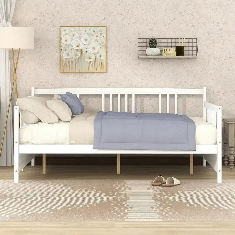 Lit de repos jumeau en bois massif avec rangement et 10 lattes – Canapé et lit combinés
