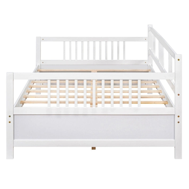 Lit de repos jumeau en bois massif avec rangement et 10 lattes – Canapé et lit combinés