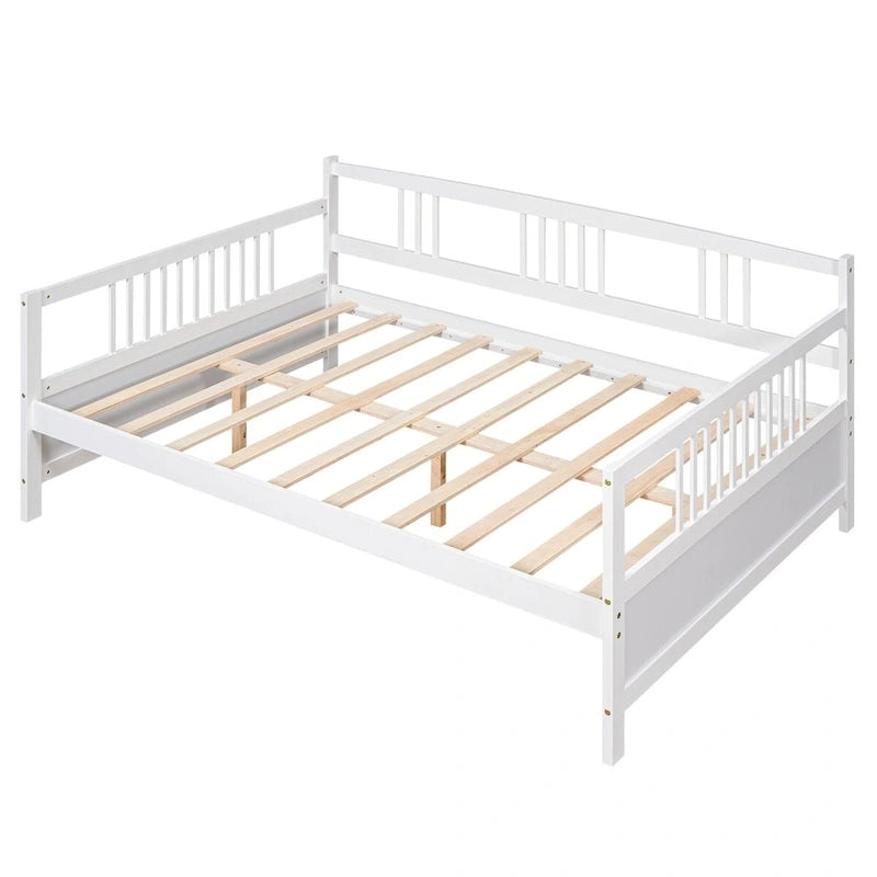 Lit de repos jumeau en bois massif avec rangement et 10 lattes – Canapé et lit combinés