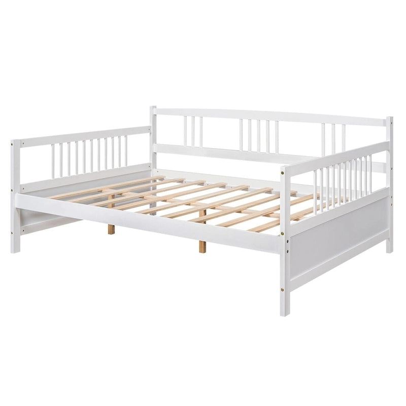 Lit de repos jumeau en bois massif avec rangement et 10 lattes – Canapé et lit combinés