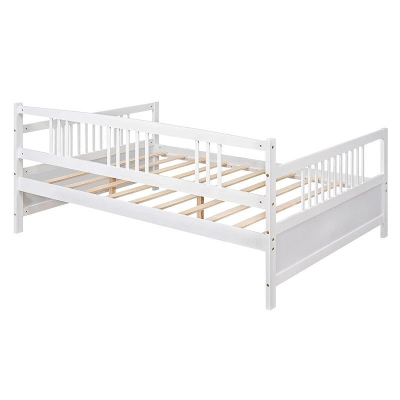 Lit de repos jumeau en bois massif avec rangement et 10 lattes – Canapé et lit combinés