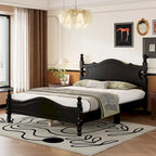Lit plateforme de style rétro, Cadre de lit plateforme en bois