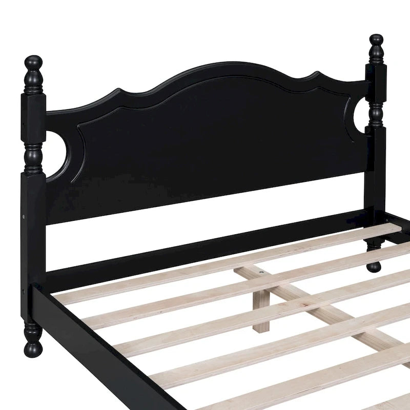 Lit plateforme de style rétro, Cadre de lit plateforme en bois