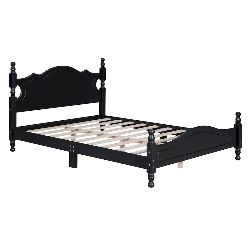 Lit plateforme de style rétro, Cadre de lit plateforme en bois