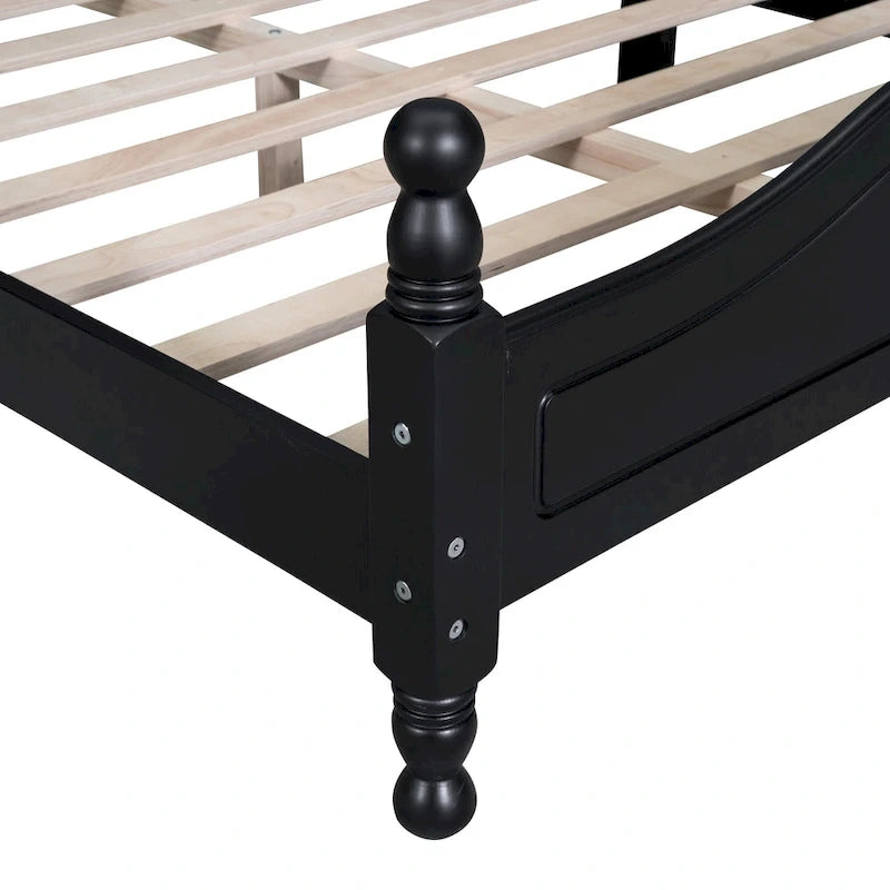 Lit plateforme de style rétro, Cadre de lit plateforme en bois