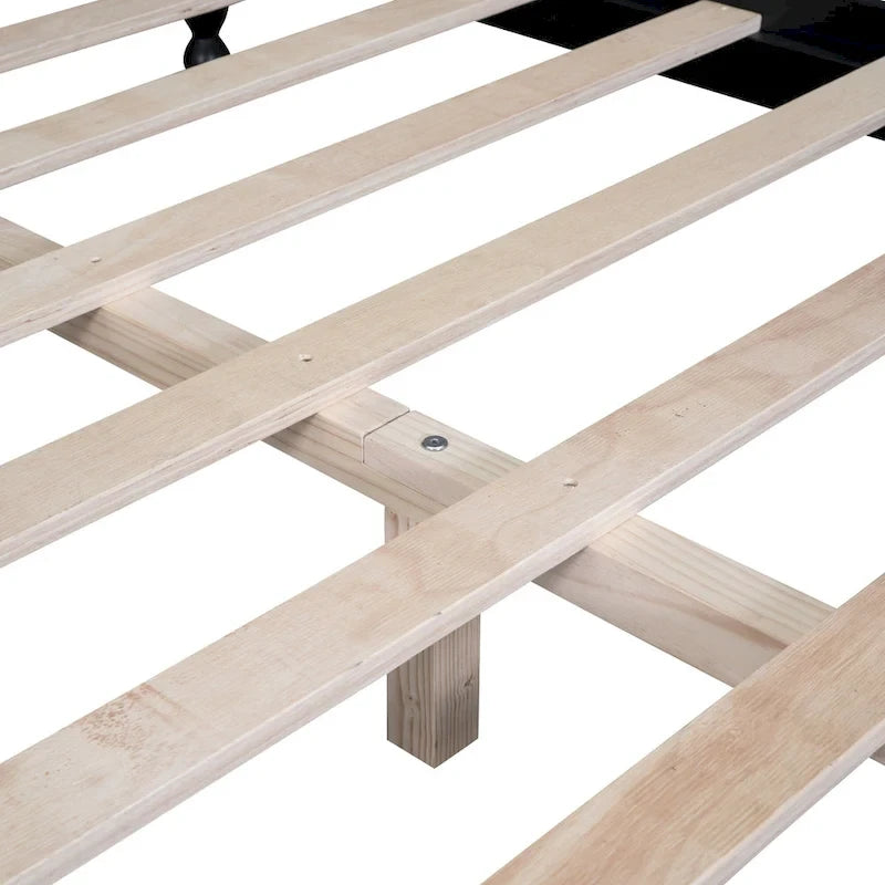 Lit plateforme de style rétro, Cadre de lit plateforme en bois