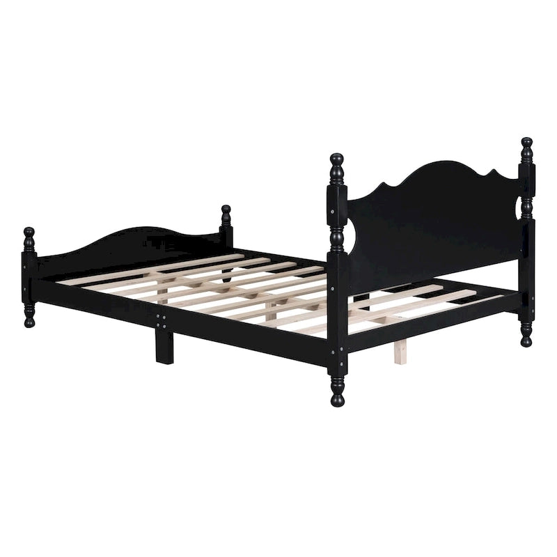 Lit plateforme de style rétro, Cadre de lit plateforme en bois